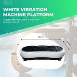 Social Hike White Vibration Machine Platform - Exercise Plate Whole Body Workout - Front View