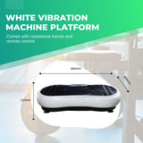 White Vibration Machine Platform - Exercise Vibrating Plate - Whole Body Workout - Front View