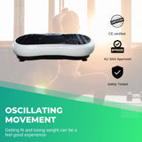 White Vibration Machine Platform - Exercise Vibrating Plate - Whole Body Workout - Rear View