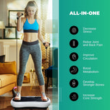 White Vibration Machine Platform - Exercise Vibrating Plate - Whole Body Workout - Close-Up Angle