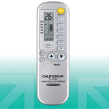 Universal Silver Remote Control for CHANGFENG, CHANGFU, and CHANGHONG Air Conditioners - Side View