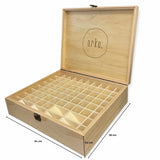 74 Slots Essential Oils Storage Box - Wooden 1-Tier Bottle Holder - Top-Down View