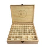 74 Slots Essential Oils Storage Box - Wooden 1-Tier Bottle Holder - Close-Up Angle