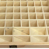 74 Slots Essential Oils Storage Box - Wooden 1-Tier Bottle Holder - Top-Down View
