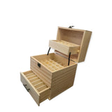 59 Slots Essential Oils Storage Box - Wooden 3-Tier Bottle Holder - 45-Degree Angle