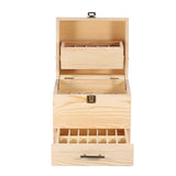 59 Slots Essential Oils Storage Box - Wooden 3-Tier Bottle Holder - Rear View