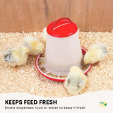 6Kg Automatic Chicken Feeder - Plastic Poultry Chook Hen Feeding Seed Bucket - Close-Up Angle