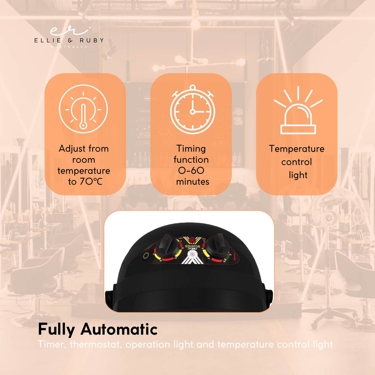 Ellie & Ruby Free Standing Hair Dryer Hood Bonnet Adjustable Salon Hairdryer