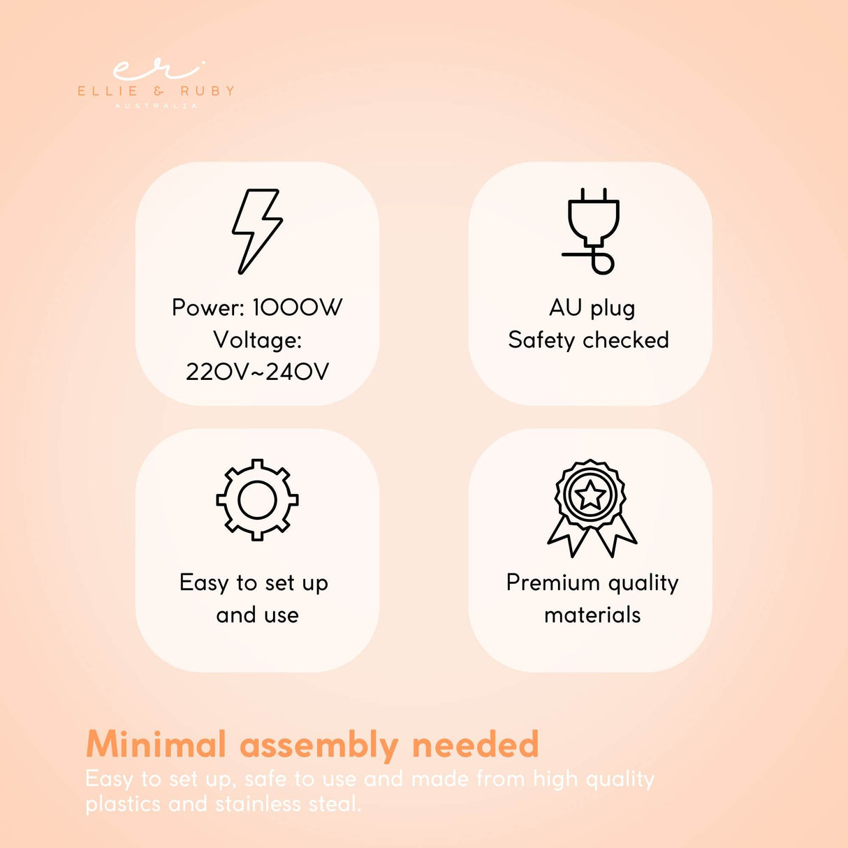 Ellie & Ruby Free Standing Hair Dryer Hood Bonnet Adjustable Salon Hairdryer