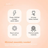 Ellie & Ruby Free Standing Hair Dryer Hood Bonnet Adjustable Salon Hairdryer - Close-Up Angle