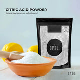 Orku 100g Citric Acid Powder - Food Grade Non GMO Anhydrous Preservative E330 - Front View