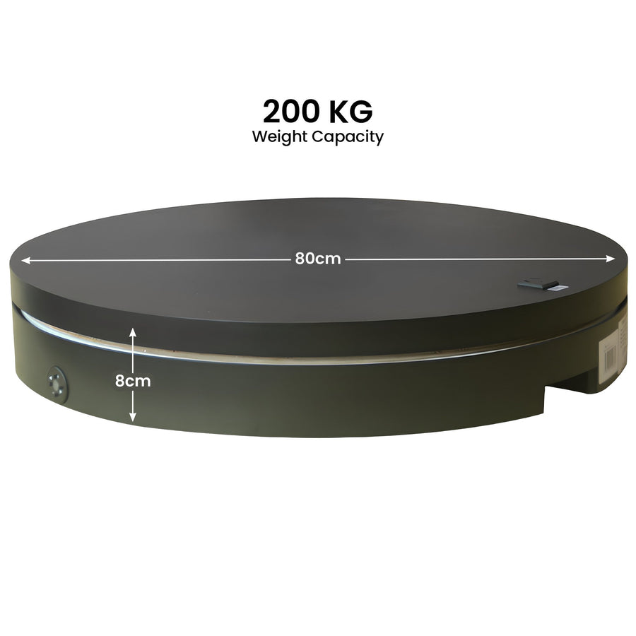 Christabelle 80cm 200kg Commercial Electric Display Turntable Power Outlet Black