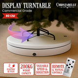 Christabelle 80cm 200kg Commercial Electric Display Turntable Motorised White - Front View