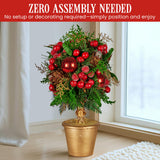 Christabelle 36cm Christmas Tabletop Topiary Tree Pre-Decorated Berries, Baubles & Pine Cones Gold Pot Twisted Stem Festive Decoration - Extra Image