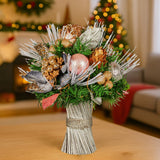 Christabelle 33cm Christmas Bouquet Pre Decorated Holiday Floral Arrangement w/Jewelled Baubles, Berries, Flowers & Pine - Extra Image