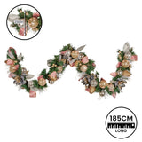 Christabelle Premium 1.8m Christmas Garland Jewelled Baubles & Berries Tree Decoration Ornament Pink Silver Gold