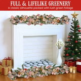 Christabelle Premium 1.8m Christmas Garland Jewelled Baubles & Berries Tree Decoration Ornament Pink Silver Gold
