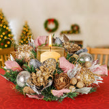 Christabelle 26cm Christmas Centrepiece Lush Green Holiday w/Jewelled Baubles, Foliage, Flowers, Pine Cones, Ribbon - Extra Image