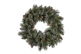 Christabelle 61cm Christmas Wreath Cashmere Pine with LED Lights Front Door Decoration Ornament - Front View