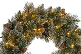Christabelle 61cm Christmas Wreath Cashmere Pine with LED Lights Front Door Decoration Ornament - Side View