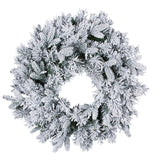 Christabelle Christmas Wreath Snowy Atica Pre-Lit with LED Lights Front Door Decoration Ornament - Side View