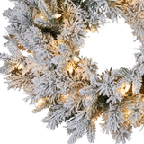 Christabelle Christmas Wreath Snowy Atica Pre-Lit with LED Lights Front Door Decoration Ornament