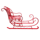 Christabelle Christmas Sleigh With Red Finish - Metal 150cm - Front View