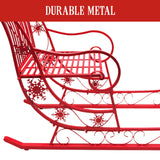 Christabelle Christmas Sleigh With Red Finish - Metal 150cm - 45-Degree Angle