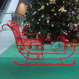 Christabelle Christmas Sleigh With Red Finish - Metal 150cm - Rear View