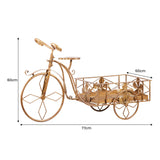 Christabelle Antique Gold Bicycle Christmas Tree Display Decoration Ornament - Top-Down View