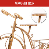 Christabelle Antique Gold Bicycle Christmas Tree Display Decoration Ornament - Close-Up Angle
