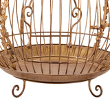 Christabelle Antique Gold Metal Art Iron Wrought Material Bird Cage Display Christmas Decor - Side View