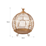 Christabelle Antique Gold Metal Art Iron Wrought Material Bird Cage Display Christmas Decor - Top-Down View