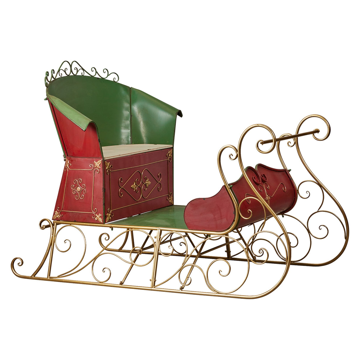 Christabelle Jumbo Life Size 210cm Rustic Christmas Sleigh Display Steel Art Christmas Decoration
