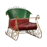 Christabelle Jumbo Life Size 210cm Rustic Christmas Sleigh Display Steel Art Christmas Decoration - Front View
