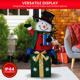 Christabelle 85cm Christmas Snowman On Presents Display with Lights - Rear View