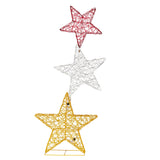 Christabelle 120cm Triple Star Christmas Display with Lights - Front View
