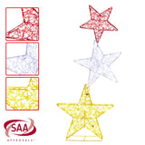Christabelle 120cm Triple Star Christmas Display with Lights - 45-Degree Angle