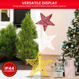 Christabelle 120cm Triple Star Christmas Display with Lights - Rear View