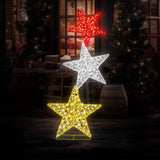 Christabelle 120cm Triple Star Christmas Display with Lights - Close-Up Angle