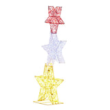 Christabelle 120cm Triple Star Christmas Display with Lights - Low Angle