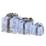 Sparkling Holiday Gift Box Set with LED Lights and Silver Accents - Front View