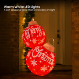 Christabelle Oversized Christmas Bauble Display Warm White Led Lights Glitter - Rear View