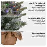 Christabelle 61cm Pre-Lit Snowy Stamford Spruce Battery-Operated Mini Christmas Tree Multi-Functional LED Timer - 45-Degree Angle