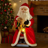 Christabelle 1.1m Musical Led Animated Christmas Santa Claus Lantern Decoration - Top-Down View