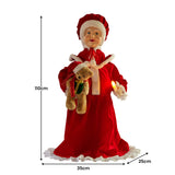 Christabelle 1.1m Musical LED Animated Christmas Mrs Claus Glowing Candle Ornament Decoration - Side View