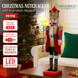 Christabelle 60cm Musical LED Animated Christmas Nutcracker Ornament Decoration - Front View