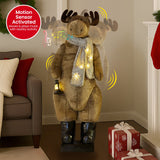 Christabelle 1.5m Musical LED Animated Christmas Moose Decoration Light-Up Lantern Ornament - Top-Down View