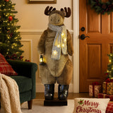 Christabelle 1.5m Musical LED Animated Christmas Moose Decoration Light-Up Lantern Ornament - Rear View
