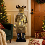 Christabelle 1.1m Musical LED Animated Christmas Moose Decoration Light-Up Lantern Ornament - Rear View